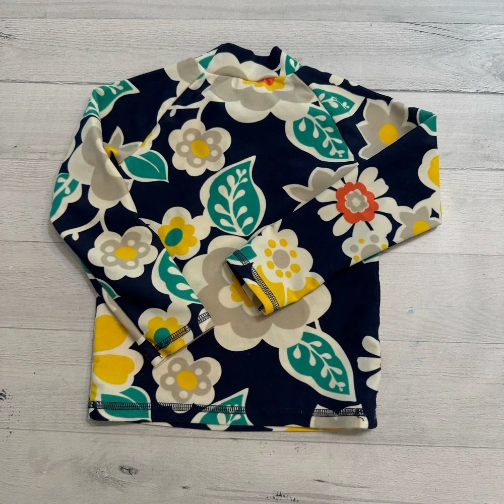 Mini Boden girls floral long sleeve‎ rash guard 1.5-2 years